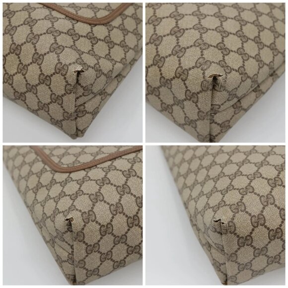 GUCCI GG Supreme Web Sherry Line Tote Bag PVC Beige Red 39 02 003 Auth 138451 - Picture 16 of 16